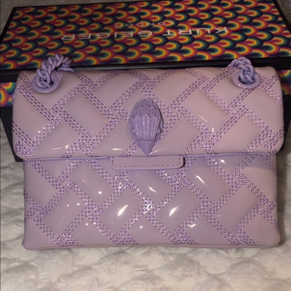 Kurt Geiger Lilac Woven Shoulder Bag